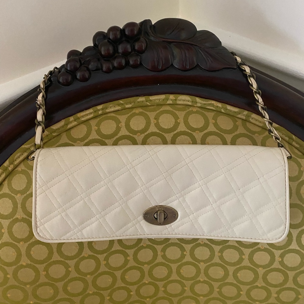 Vintage red herring cream purse